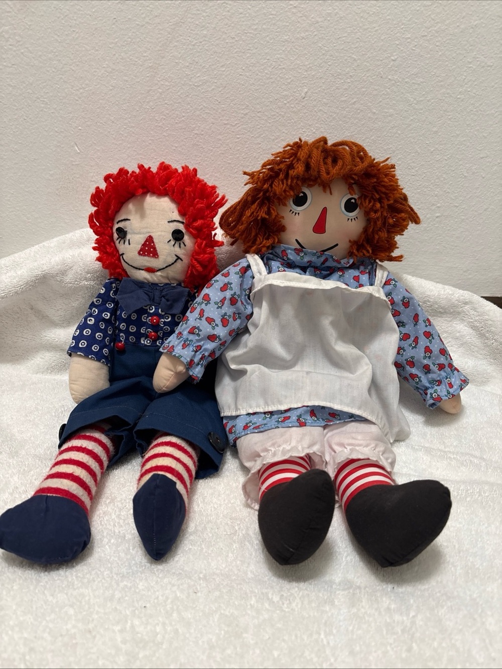 Raggedy Anne and Andy cloth dolls